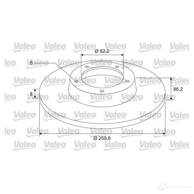 Тормозной диск VALEO DT 45A 1437889388 675414 - Изображение 1