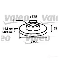 Тормозной диск VALEO 219732 186424 QKW29RK DF 256