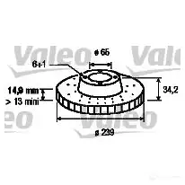 Тормозной диск VALEO 220015 186788 8CMVW F 3276421866069 изображение 0