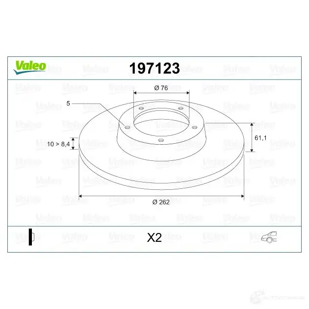 Тормозной диск VALEO YGE4UP P 220315 3276421971190 197123 изображение 1