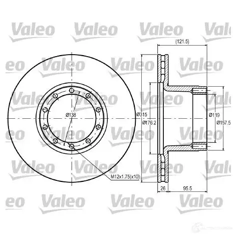 Тормозной диск VALEO 3276421870783 EX1C1 B 220177 187078