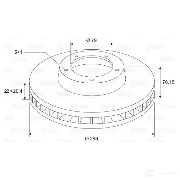 Тормозной диск VALEO 3H1BAO 197330 D 1044 220469 - Изображение 1