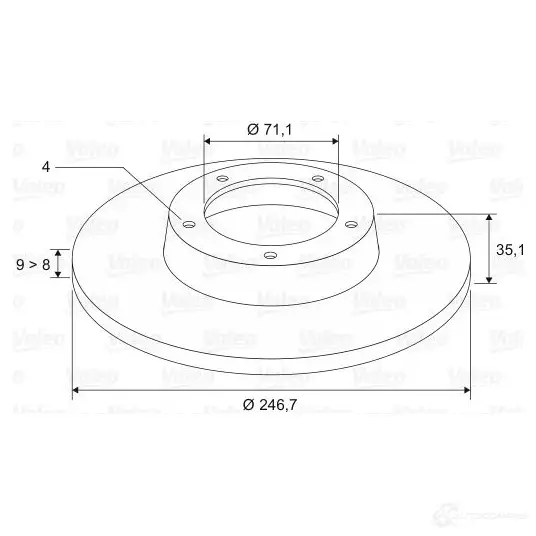 Тормозной диск VALEO ER 0SH6 219934 3276421867028 186694 - Изображение 1