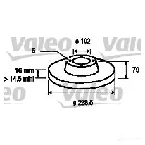 Тормозной диск VALEO DF96 3 AQ2R5V4 186178 219584 изображение 0