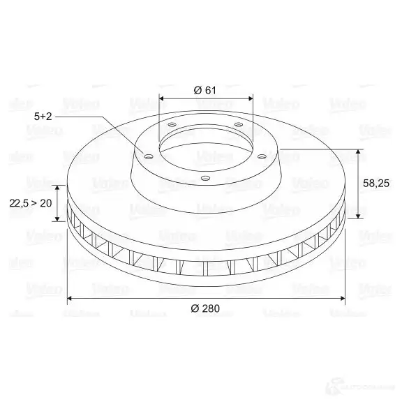 Тормозной диск VALEO M2 0XSDG 219628 3276421862238 186224 изображение 0