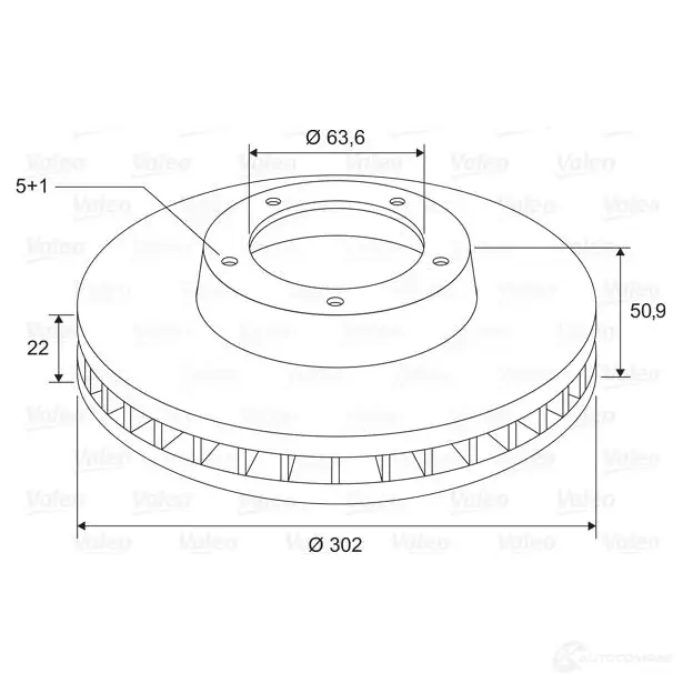 Тормозной диск VALEO 197763 KNMIGCV 1424231002 D 1492 изображение 0