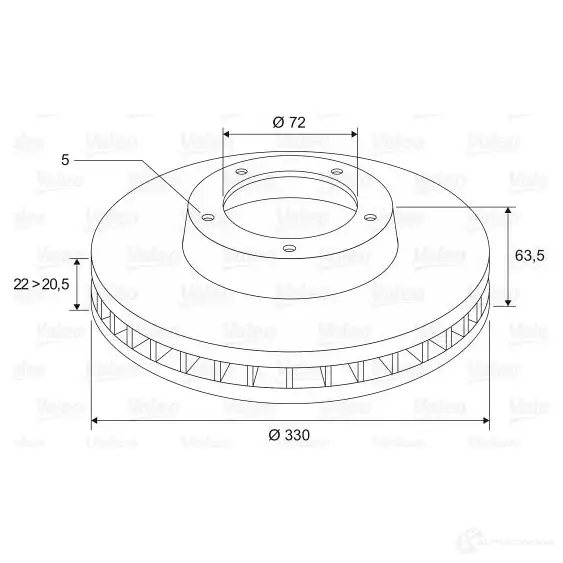 Тормозной диск VALEO W6 TRA 1205866106 197581 3276421975075 - Изображение 1