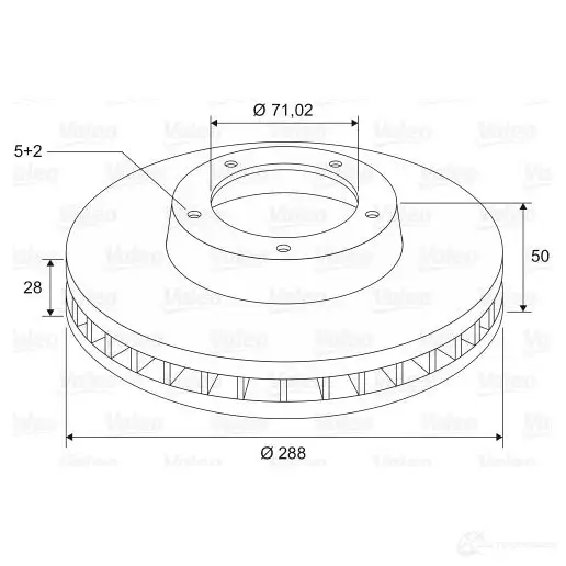 Тормозной диск VALEO 220606 197647 363 7C 3276421976478 - Изображение 1