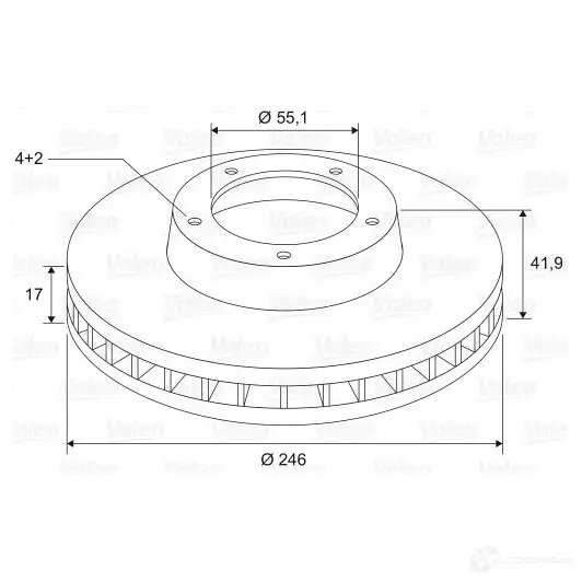 Тормозной диск VALEO 3276421976096 197609 W 9NRYX 220573 - Изображение 1