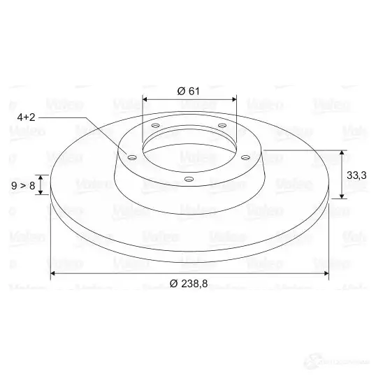 Тормозной диск VALEO 3H42P 7 1205865620 3276421975174 197517 - Изображение 1