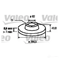 Тормозной диск VALEO 219551 186143 DF3 57 S2KJE5 изображение 0