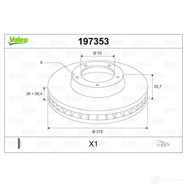 Тормозной диск VALEO JDOD71K D 1067 197353 220488 изображение 1