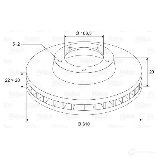 Тормозной диск VALEO K C1L1L 3276421865307 1205863166 197162 изображение 0