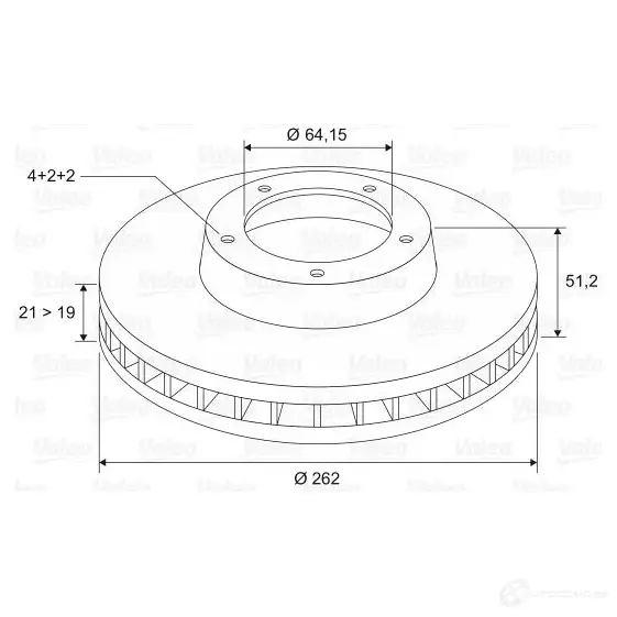 Тормозной диск VALEO 219637 3276421862290 186234 US98 17L изображение 0