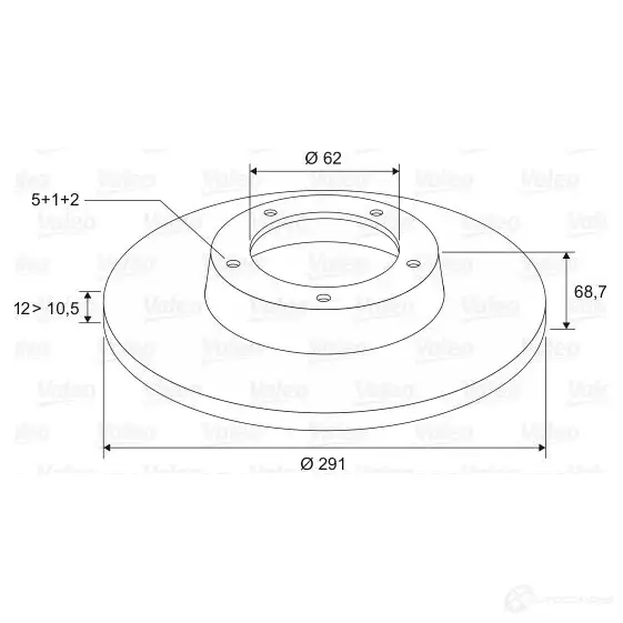 Тормозной диск VALEO 197018 3 XZ6M 220250 3276421970155 - Изображение 1