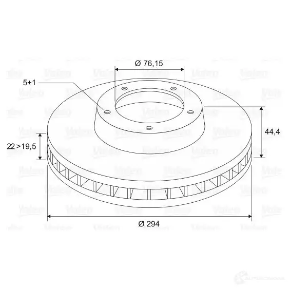 Тормозной диск VALEO 3276421868827 220100 186886 C5 R80 - Изображение 1