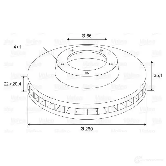 Тормозной диск VALEO DF 438 186119 219534 DF438 - Изображение 1
