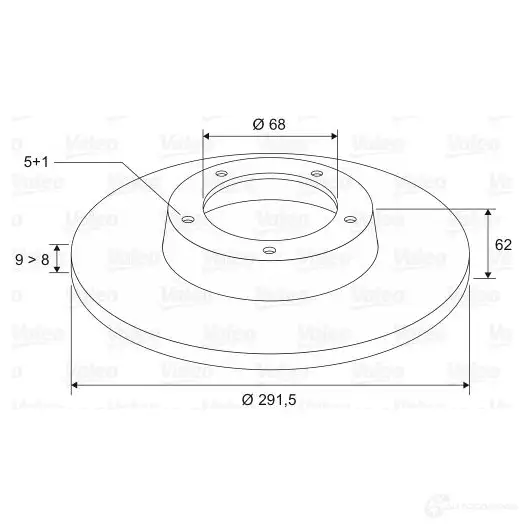 Тормозной диск VALEO 197106 2YC KD12 3276421971008 220307 - Изображение 1