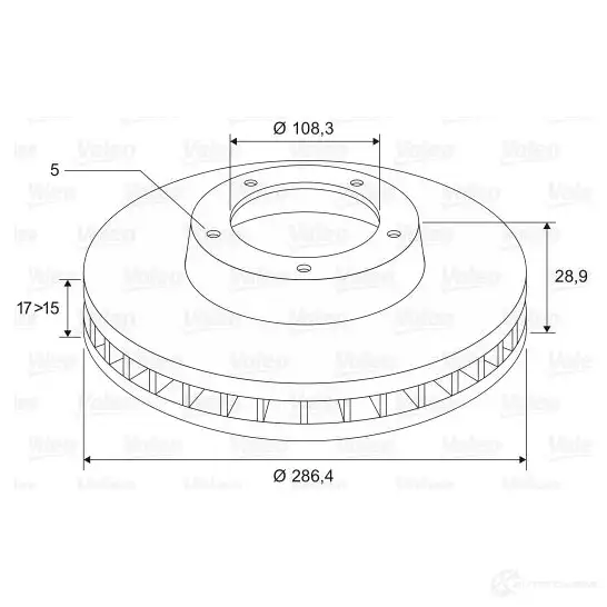 Тормозной диск VALEO 3276421970384 197065 220282 XPN7 0 - Изображение 1