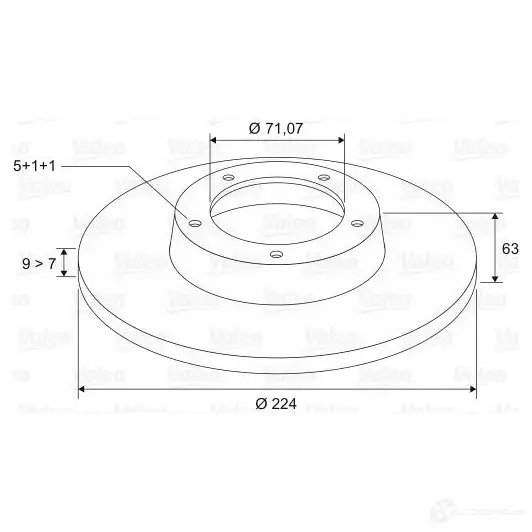 Тормозной диск VALEO 219552 DF361 DF 361 186144 - Изображение 1