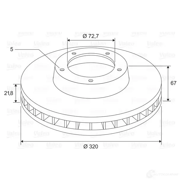 Тормозной диск VALEO 8ZKOIOZ D 1482 197753 1424230994 изображение 0