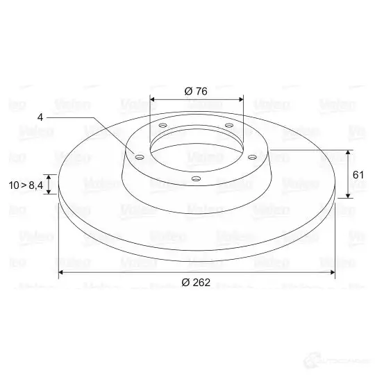 Тормозной диск VALEO 220478 D 1056 197342 R36ZMP7 - Изображение 1
