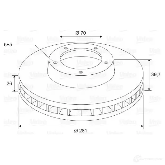 Тормозной диск VALEO 1205866130 K5Q76 8 3276421975860 197586 изображение 0