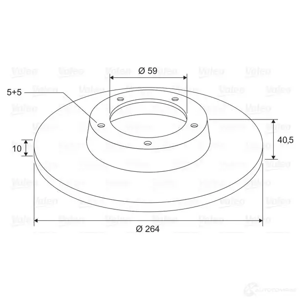Тормозной диск VALEO 1424230990 197749 MBT43 D 1478 - Изображение 1