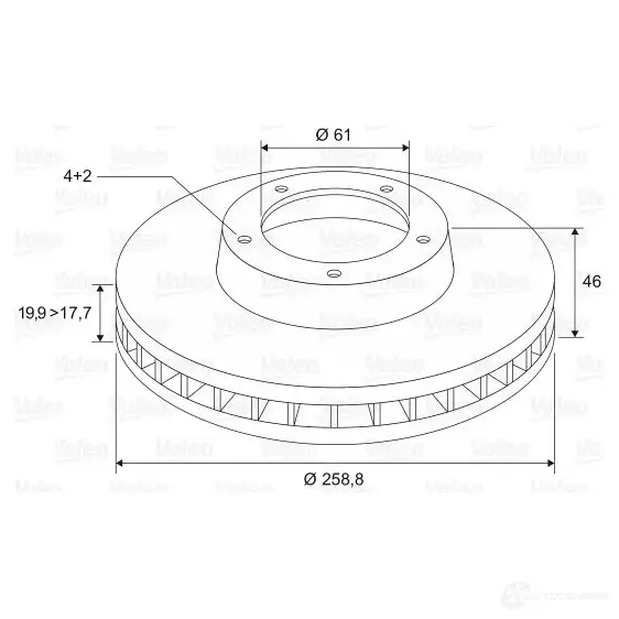 Тормозной диск VALEO 3276421862139 186214 C N2A5 219620 - Изображение 1