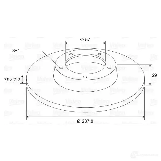 Тормозной диск VALEO DF356 219542 DF 356 186130 изображение 0