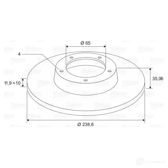 Тормозной диск VALEO 219644 DF552 DF 552 186245 - Изображение 1