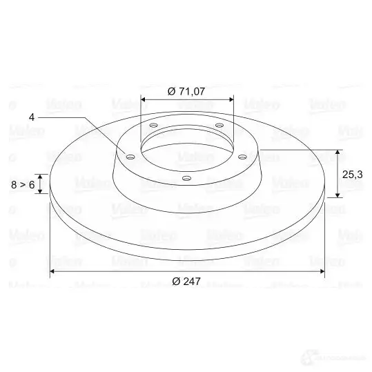 Тормозной диск VALEO 186416 219724 U2KV C 3276421863785 - Изображение 1