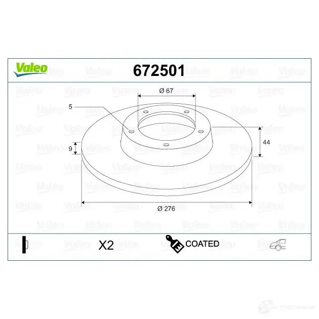 Тормозной диск VALEO Z7 LOP 672501 1437889169 изображение 0