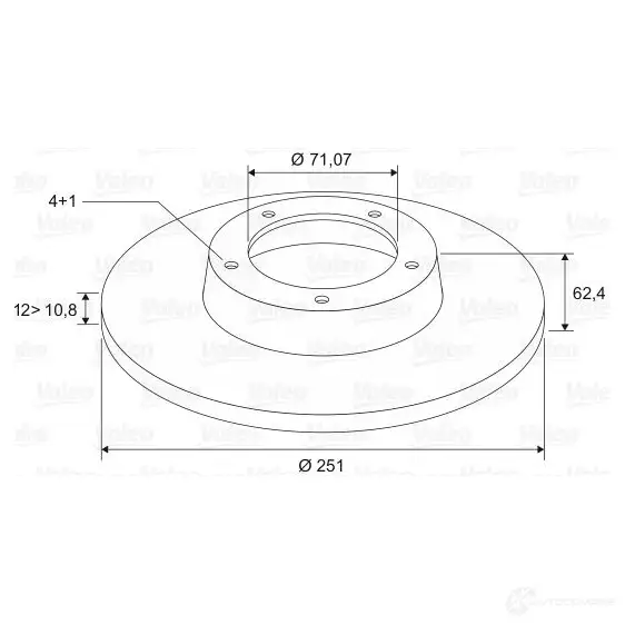 Тормозной диск VALEO Y5LHW 5K 219860 3276421865628 186569 - Изображение 1