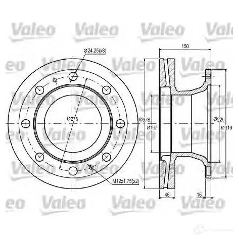 Тормозной диск VALEO 220195 GH VZZTF 3276421870981 187098