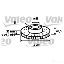 Тормозной диск VALEO 3276421866557 0 I7M3 186443 219751