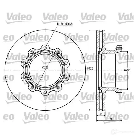 Тормозной диск VALEO 3276421870776 220176 K KY4I6I 187077
