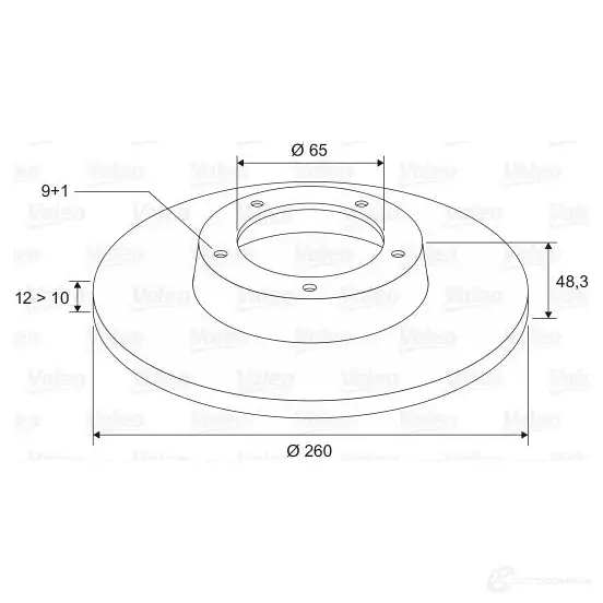 Тормозной диск VALEO 220051 3CRJWC9 D 649 186833 - Изображение 1