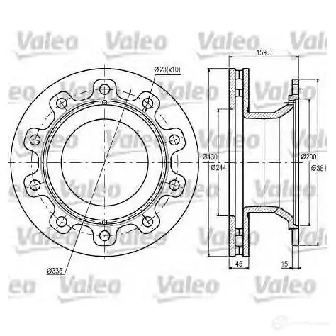 Тормозной диск VALEO J QSAO 3276421870578 187057 220158