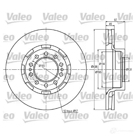 Тормозной диск VALEO 187024 DF 994 220133 DF994 изображение 0