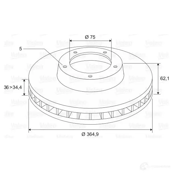 Тормозной диск VALEO 1205866076 HMHD V0 197577 3276421975778 изображение 0