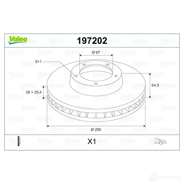 Тормозной диск VALEO 1205863520 197202 HZQT U 3276421971978 изображение 1