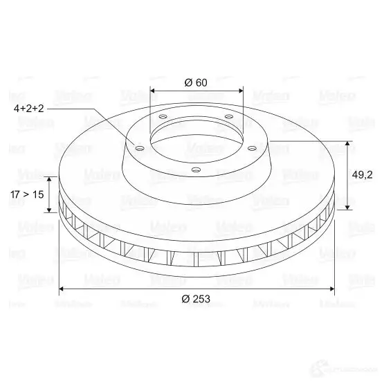 Тормозной диск VALEO F78W9 L 220029 3276421868056 186805 изображение 0