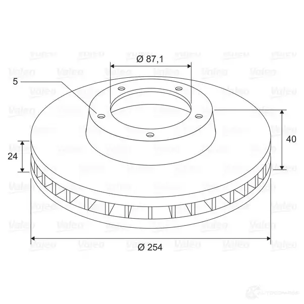 Тормозной диск VALEO 1424231012 EAPQ2 197774 D 1503 - Изображение 1