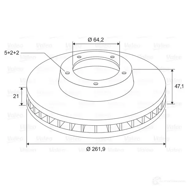 Тормозной диск VALEO 5MKGLL D 1425 1424230946 197696 - Изображение 1