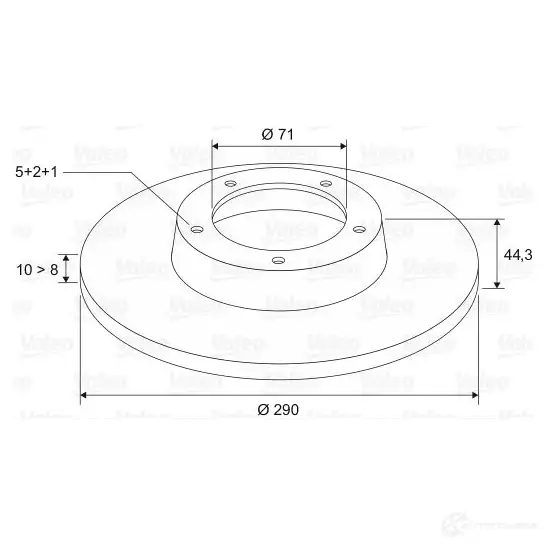 Тормозной диск VALEO DF301 DF 301 186204 219610 - Изображение 1