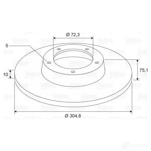 Тормозной диск VALEO 3276421976249 220585 197624 2 9QOID изображение 0