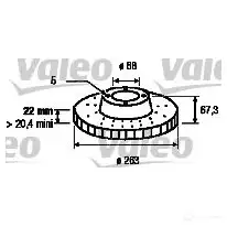 Тормозной диск VALEO 219653 186255 C8T 54N 3276421862535 изображение 0