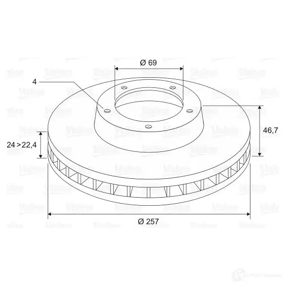 Тормозной диск VALEO 3276421868223 220048 186825 ZU 8SQ - Изображение 1