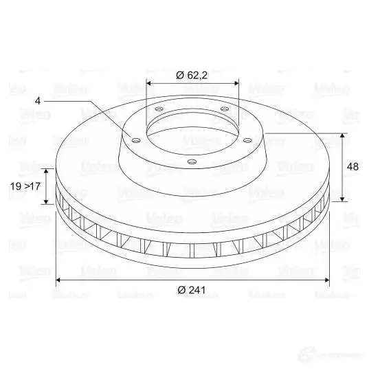 Тормозной диск VALEO 3276421868742 W QJV2V 186879 220093 - Изображение 1